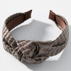 Anthropologie Faux Leather Knotted Headband